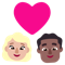 Couple with Heart- Woman- Man- Medium-Light Skin Tone- Medium-Dark Skin Tone emoji on Microsoft